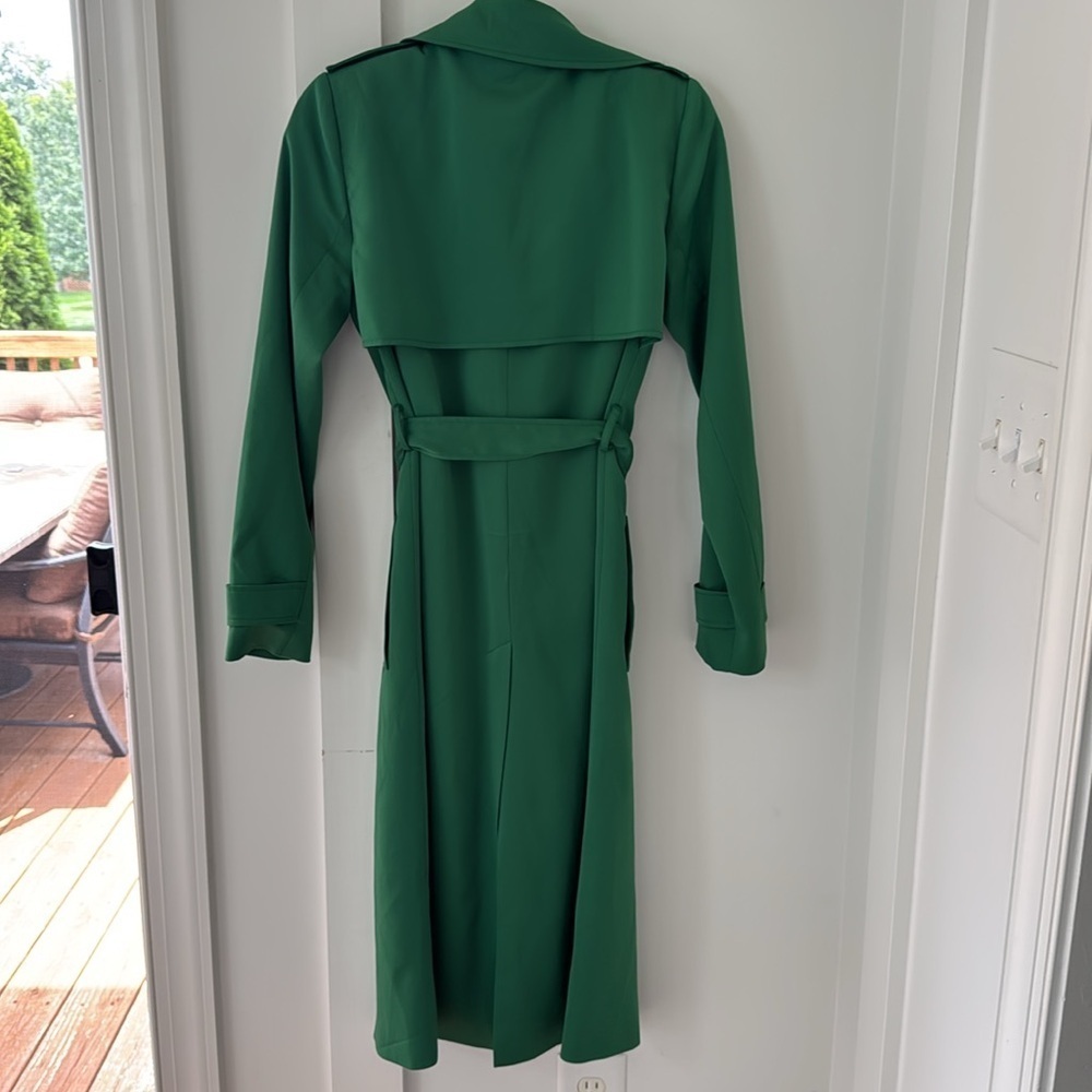 Amaryllis Green Belted Trench Coach Size XS